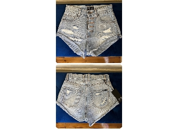 BARDOT Bella Trashed Shorts Cutoff Vintage Blue Distressed Size 6