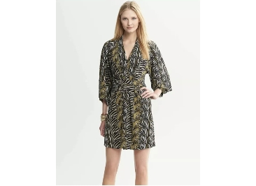 BANANA REPUBLIC x ISSA LONDON Zebra Print Kimono Dress Size 12