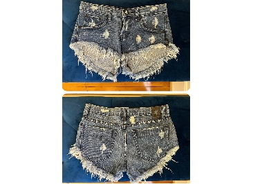 ONE TEASPOON Distressed Raw Hem Cutoff Shorts Skimpy Size 24
