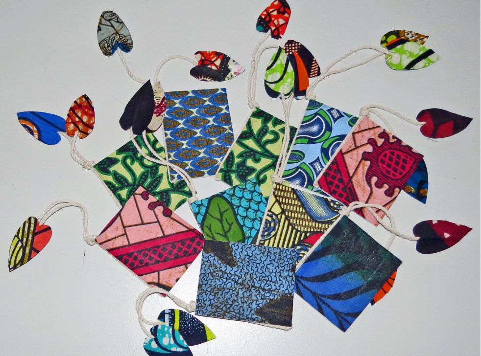 African Fabric Gift Tags - pack of 5