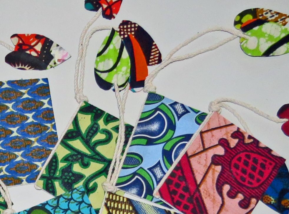 African Fabric Gift Tags in various fabrics 1