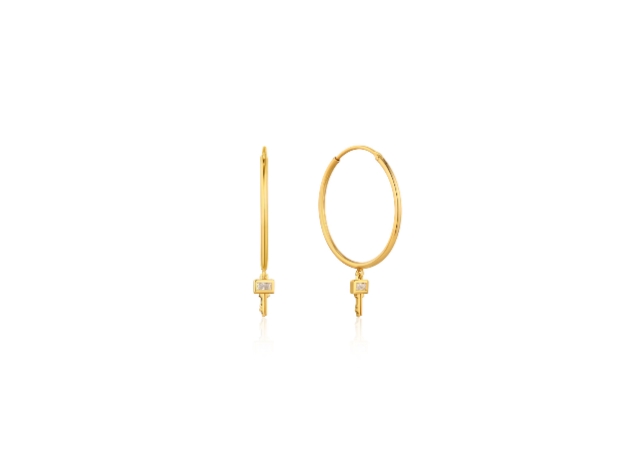 ANIA HAIE Gold Key Hoop Earrings