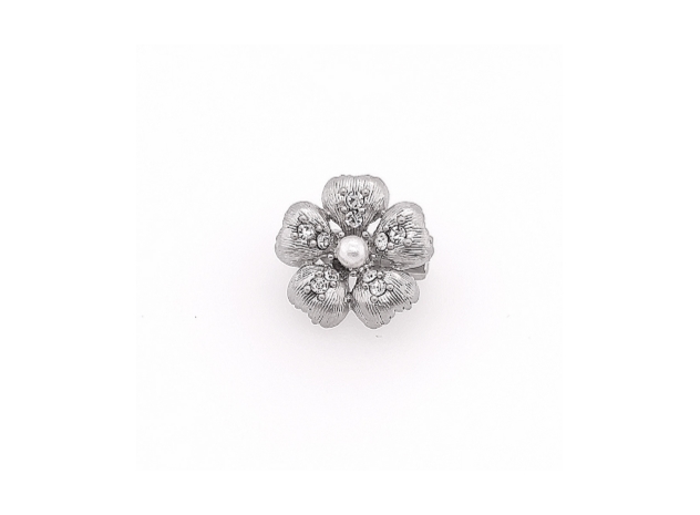 Faux Pearl Flower Small Support Brooch