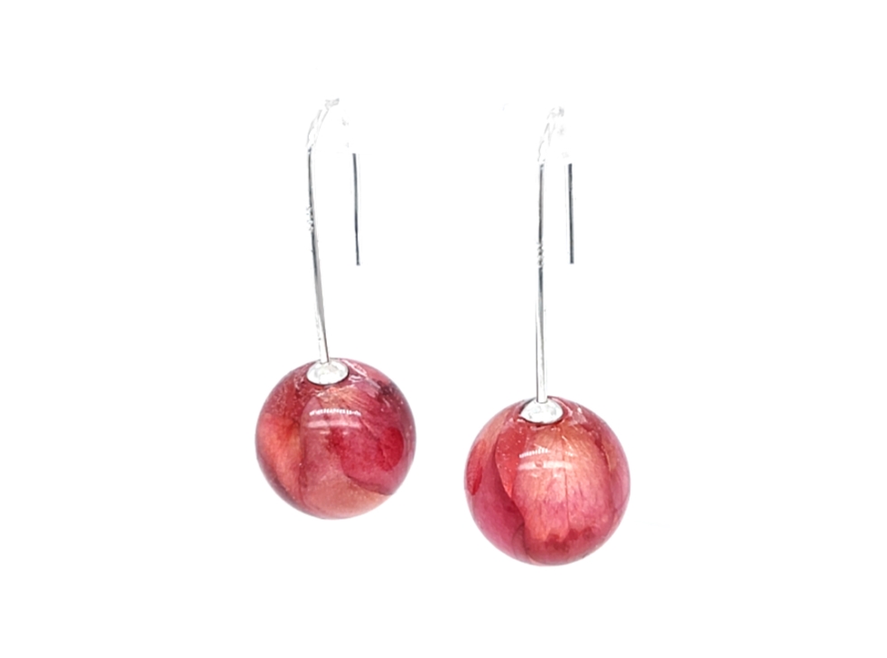 BOTANIGEM Rose Ball Cane Hook Earrings