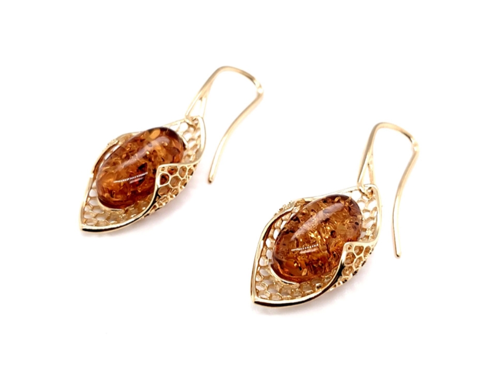 Genuine Baltic Amber Earrings 609