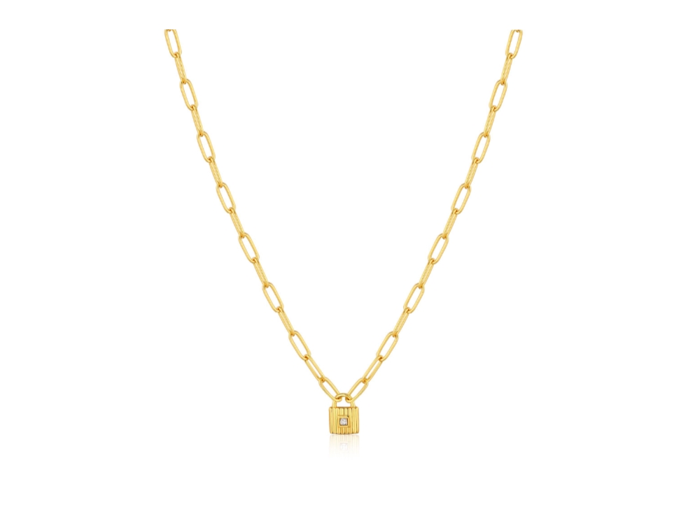 ANIA HAIE Gold Chunky Chain Padlock Necklace