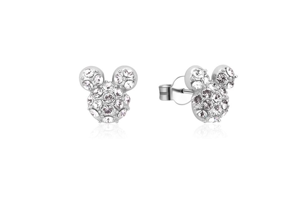 DISNEY Mickey Mouse Crystal Sterling Silver Stud Earrings