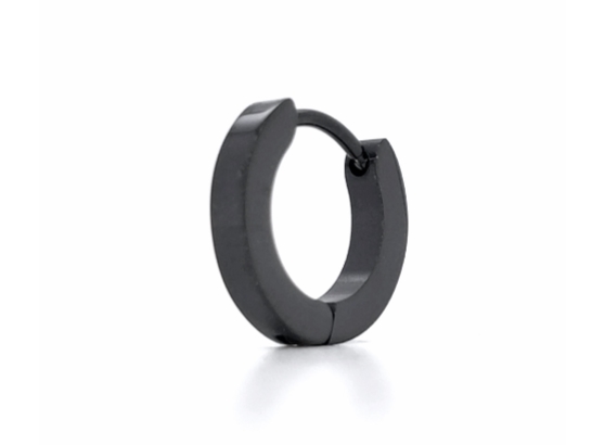 2 mm Black Single Huggie Earring