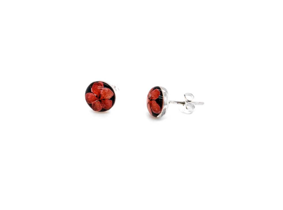 BOTANIGEM Petite Red Onyx Stud Earrings