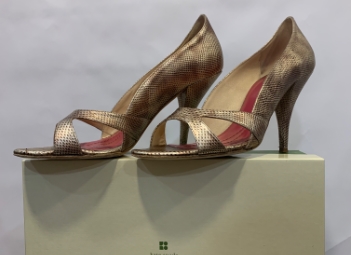 Kate Spade Gold Leather Heels